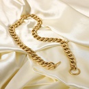 Fashion Stainless Steel Jewelry Cuban Chain Necklace OT Buckle 14K Gold Plated Cuban Chain Necklacepicture11