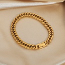 Bracelet chane cubaine europenne et amricaine de 73 mm d39paisseur Bracelet en acier inoxydable plaqu or 18 caratspicture14