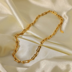 Europäische und amerikanische Hip-Hop-Stacking-Accessoires Titanstahl plattiert 18 Karat Edelstahl Gold dicke Kette Halskette