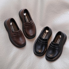 Children's leather shoes spring and autumn British style black girls single shoes children's fashion princess shoes