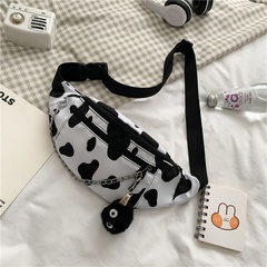 new printed cow pattern female small shoulder bag chest bag waist bag