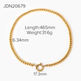 European and American necklace 18K goldplated stainless steel spring clasp Cuban chain necklace jewelrypicture6