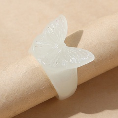 creative fashion luminous resin butterfly ring wholesale Nihaojewelry