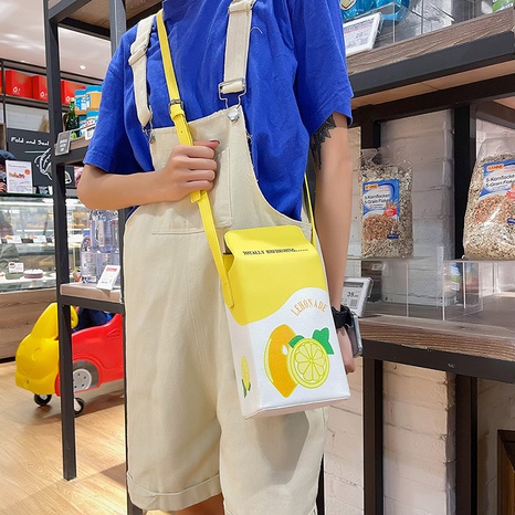 cute milk box embroidery fruit lemon strawberry pattern messenger bag wholesale nihaojewelry's discount tags