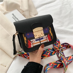 fashion hit color pattern wide shoulder strap messenger small square bag wholesale nihaojewelry