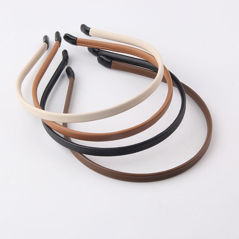 Korean style solid color leather thin headband wholesale Nihaojewelry's discount tags