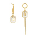 fashion asymmetrical square tassel alloy diamond earrings wholesale Nihaojewelrypicture16