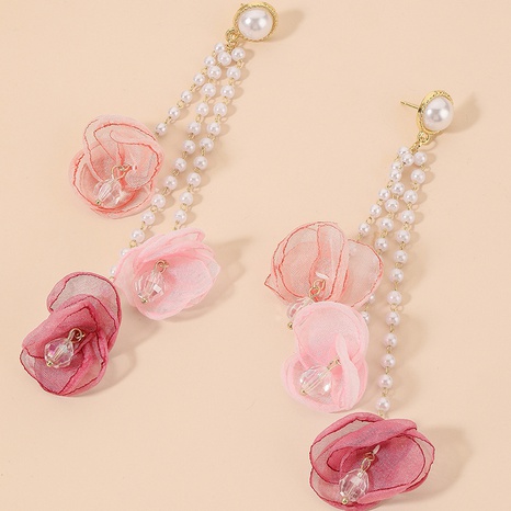 fashion pearl flower tassel long pendent earrings wholesale Nihaojewelry's discount tags