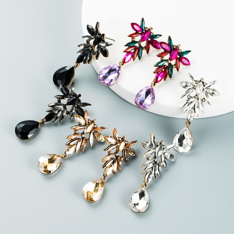 new fashion drop-shaped pendant alloy diamond earrings wholesale Nihaojewelry's discount tags