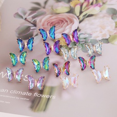 Boucles d'oreilles papillon dégradé multicolore coréen en gros Nihaojewelry