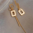 fashion asymmetrical square tassel alloy diamond earrings wholesale Nihaojewelrypicture18