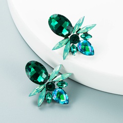 fashion colored rhinestone geometric alloy earrings wholesale Nihaojewelry