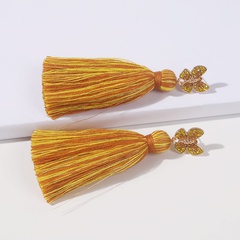 Fashion Simple Yellow Diamond Tassel Earrings Wholesale Nihaojewelry