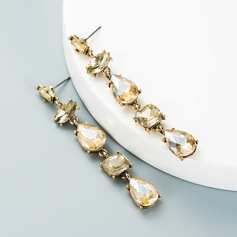 new style drop-shaped glass diamond tassel earrings wholesale Nihaojewelry's discount tags