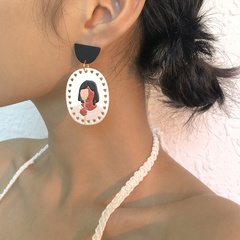 boucles d'oreilles pendentif figure de dessin animé rétro graffiti en gros nihaojewelry