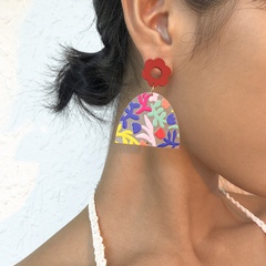 boucles d'oreilles pendantes à motif de branche de couleur géométrique hit en gros nihaojewelry