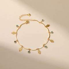 zircon copper bergamot eye pendant adjustable anklet wholesale jewelry Nihaojewelry