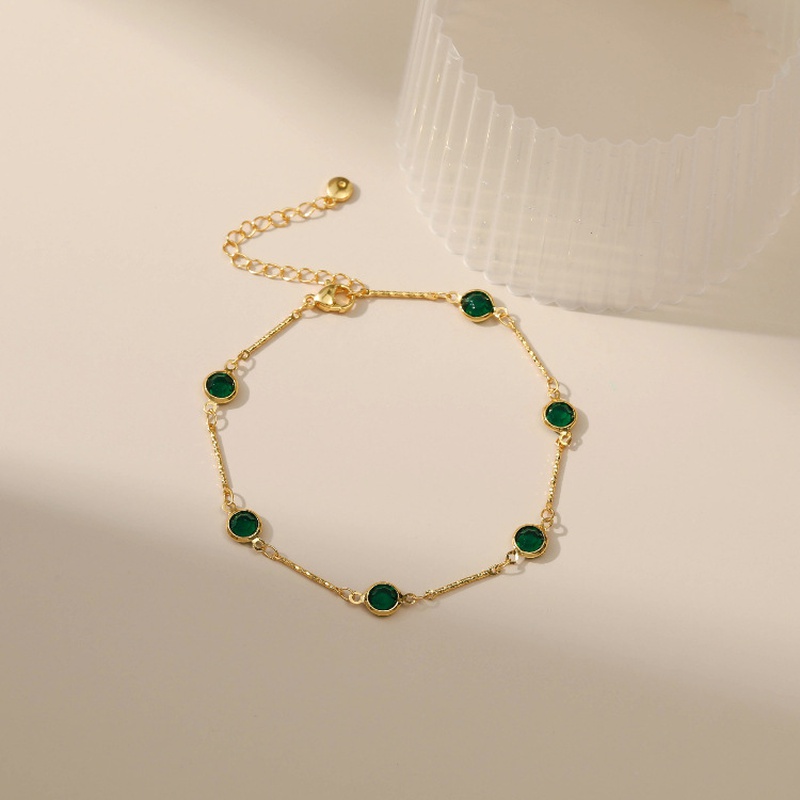 copper green zircon simple adjustable fine anklet jewelry wholesale Nihaojewelry