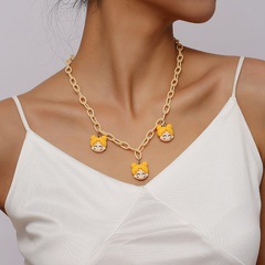 Creative trend acrylic cartoon character pendant necklace wholesale Nihaojewelry