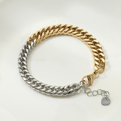 stainless steel color matching Cuban chain bracelet wholesale jewelry Nihaojewelry