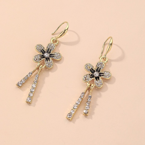 Retro rhinestone flower tassel ear hook wholesale Nihaojewelry's discount tags