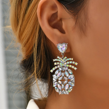 fashion pineapple alloy diamond-studded fruit earrings wholesale Nihaojewelry's discount tags