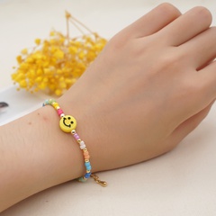 handgemachte Perlen gelb Smiley einfaches verstellbares Armband Großhandel Schmuck Nihaojewelry