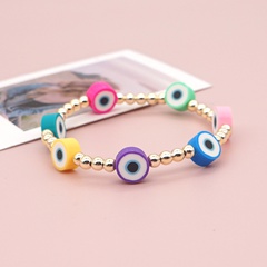 couleur doux yeux en céramique bracelet élastique perlé fait à la main bijoux en gros Nihaojewelry