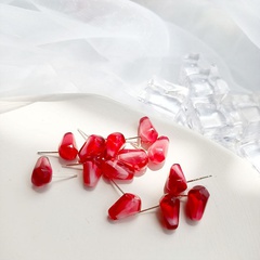 simple simulation fruit pomegranate seed stud earrings wholesale nihaojewelry