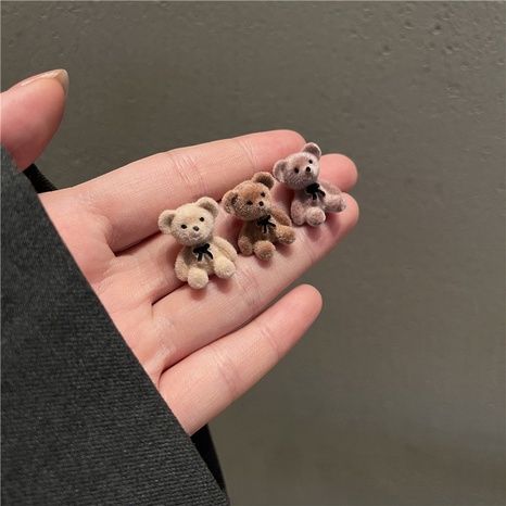 cute plush bow bear stud earrings wholesale nihaojewelry's discount tags
