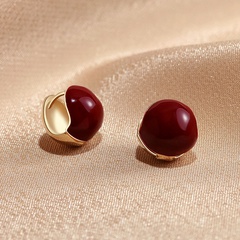 retro red dripping oil acacia bean earrings wholesale nihaojewelry