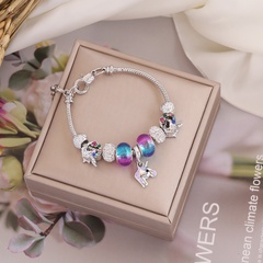 farbige Glasur großes Loch Perlen Mode Armband Großhandel Schmuck Nihaojewelry