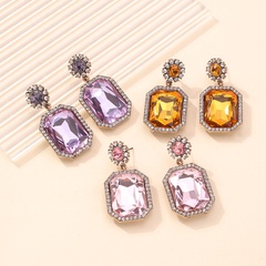 fashion geometric square diamond alloy earrings wholesale Nihaojewelry