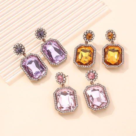 fashion geometric square diamond alloy earrings wholesale Nihaojewelry's discount tags