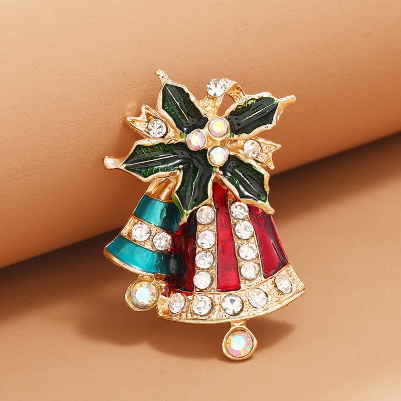 Broche de campana de aceite de goteo de diamantes de moda navidea al por mayor Nihaojewelry
