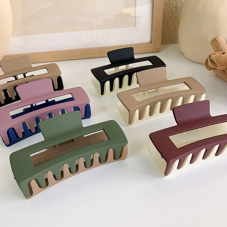 korean style matte frosted two-color square hair clip wholesale nihaojewelry  NHMS418699's discount tags