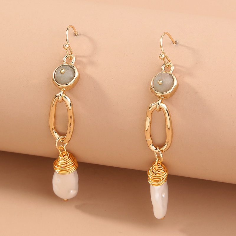 fashion stone pearl long tassel earrings wholesale Nihaojewelry