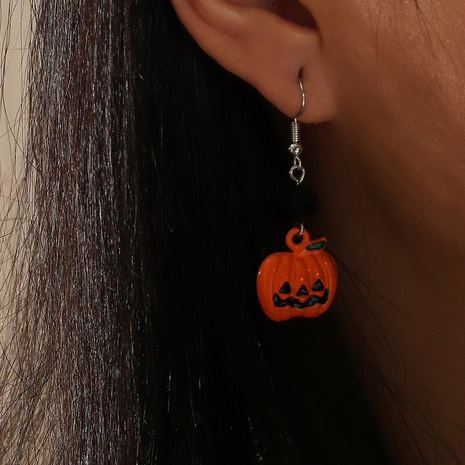 Halloween Series Ghost Face Pumpkin Ear Hooks Gros Nihaojewelry NHNZ418848's discount tags