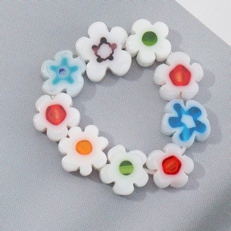 fashion resin acrylic color flower elastic ring wholesale nihaojewelry NHNZ418857's discount tags