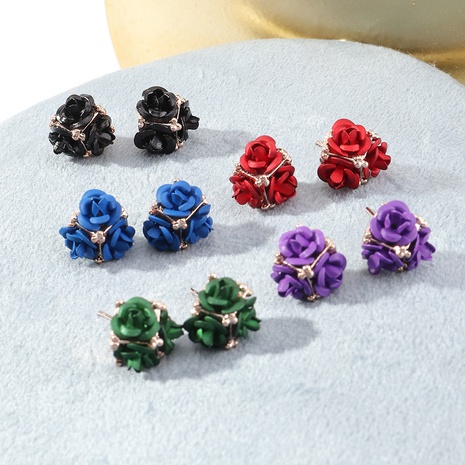 retro three-dimensional rose earrings wholesale Nihaojewelry's discount tags