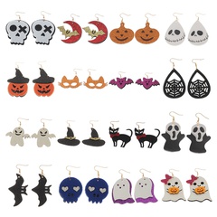 Halloween-Serie Totenkopf-Kürbis-Filz-Stoff-Ohrringe Großhandel Nihaojewelry