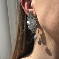 fashion fan-shaped long pendent alloy earrings wholesale Nihaojewelry