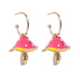 Creative Dot Oil Small Mushroom Alloy Earrings Wholesale Nihaojewelrypicture18
