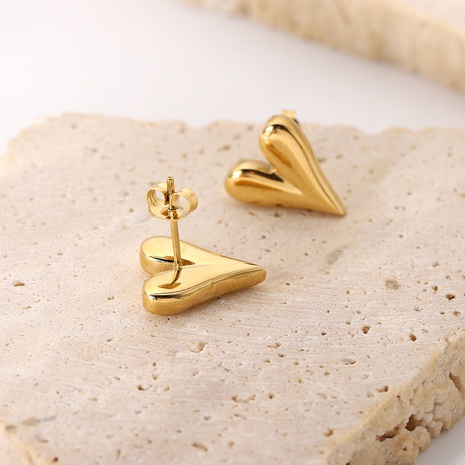 Fashion Gold Plated Stainless Steel Heart Earrings Wholesale Nihaojewelry's discount tags