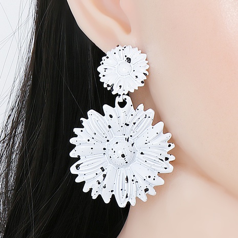 metal paint flower pendant polka dots earrings wholesale nihaojewelry's discount tags