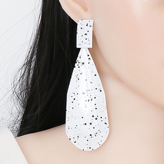 metal paint geometric drop-shaped pendant polka dots earrings wholesale nihaojewelry