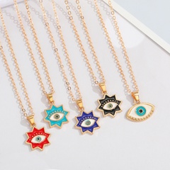 fashion eight-pointed star eye pendent alloy necklace wholesale Nihaojewelry