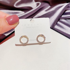 simple micro-inlaid zircon small circle earrings wholesale jewelry Nihaojewelry
