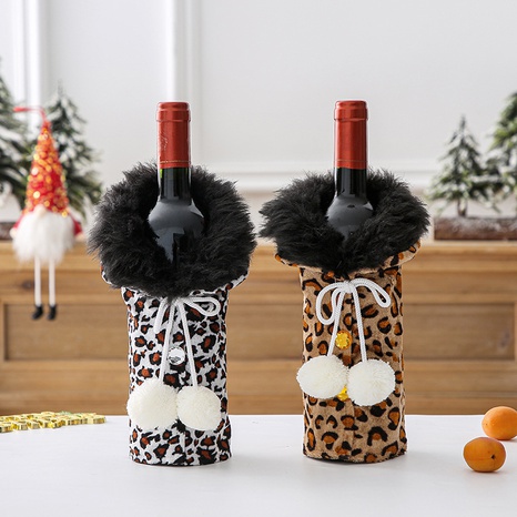 Hong Kong amor bola de Navidad piel cubierta de cuello de botella mesa de escritorio leopardo champán vino caja de regalo decoración Arreglo al por mayor's discount tags