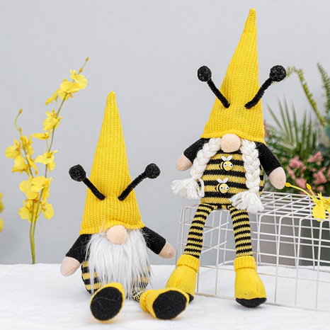 Hong Kong Love Cute Bee Festival Long Leg Doll Decoration Creative Bee Modeling Festival Figurine Doll Decoration's discount tags